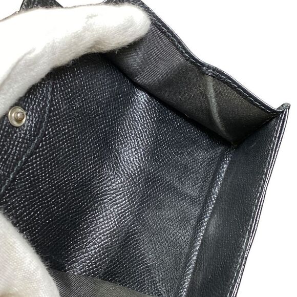 Bvlgari Coin Case Coin Purse Coin Purse Card Case Logo Black Grain Leather - Picture 7 of 10